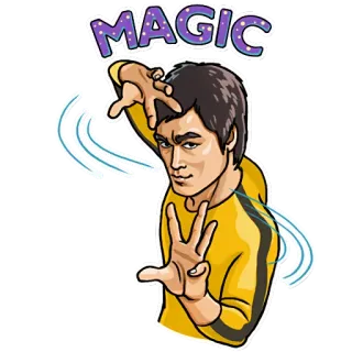 🤓 Bruce Lee MAGIC arts martiaux, karaté, magie, Bruce Lee, combattant whatsapp sticker