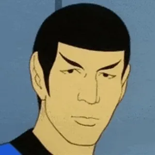 🤨 Spock Star Trek สป็อค, สตาร์เทรค, วัลแคน, วิทยาศาสตร์, รายการทีวี telegram sticker