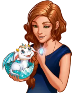 🦖 Frau, Drache, Fantasy, Cartoon, süß, Magie whatsapp sticker