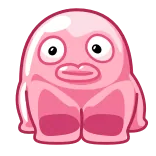 👍 rosa, klecks, niedlich, figur, cartoon telegram sticker