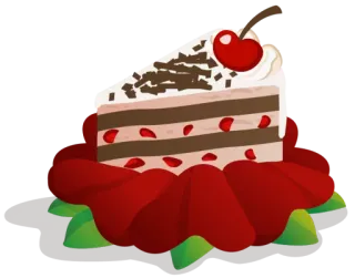 🍰 cake, dessert, cherry, sweet, chocolate, food telegram sticker