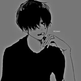 ▪️ @ilexer anime, character, male, monochrome, sketch telegram sticker