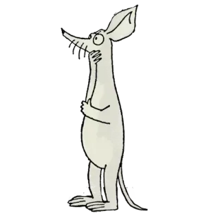 🤔 ratón, dibujo animado, animal, blanco, personaje telegram sticker