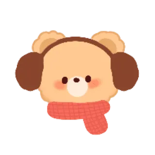 🐻 urso, fofo, inverno, protetores de ouvido, cachecol, desenho animado, animal telegram sticker