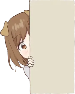 😶 anime, gadis, imut, telinga anjing, mengintip, kawaii telegram sticker