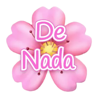 🙂 De Nada Blume, kein Problem, Spanisch, danke, rosa telegram sticker