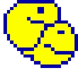 ❤️ Pixel art, Giallo, Blu, Astratto, Retro telegram sticker