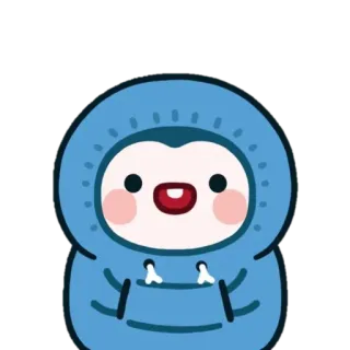 😲 ペンギン, かわいい, パーカー, マンガ, 動物 telegram sticker