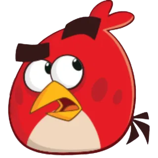 😒 Red Angry Birds красная птица, Angry Birds, мультфильм, персонаж, птица, игра telegram sticker