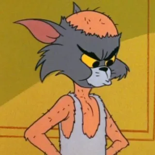 ☹️ Desenho animado, Gato, Personagem, Bravo, Engraçado, Paródia telegram sticker