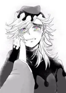 🥺 Doma Demon Slayer 动漫, 漫画, 鬼灭之刃, 童磨, 悲伤 whatsapp sticker