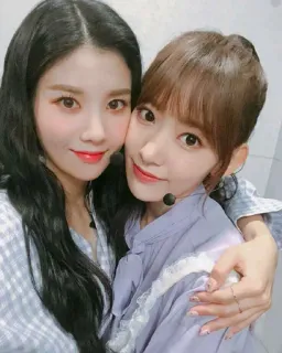 💙 mulheres, amizade, selfie, retrato, coreano, asiático whatsapp sticker