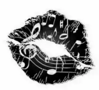 🎵 lèvres, baiser, musique, notes, notes de musique, son, mélodie telegram sticker