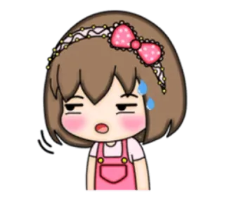 😥 cartoon, girl, anime, kawaii, expression, tired telegram sticker