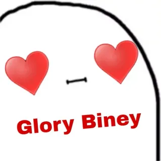 😐 Glory Biney сердечки, любовь, мультфильм, милый whatsapp sticker