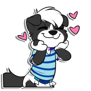 ❤️ dog, cute, cartoon, animal, puppy, hearts, love whatsapp sticker