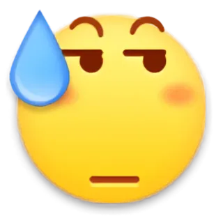 😓 Emoji, Pocenie się, Zaniepokojony, Nerwowy, Wyraz twarzy, Żółty telegram sticker