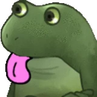 😛 rana, animal, verde, sapo, lengua whatsapp sticker