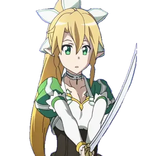 🤺 Leafa Sword Art Online anime, cartoon, sword, warrior, elf, leafa, sao, sword art online telegram sticker