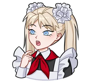 😲 Anime, Sirvienta, Dibujo animado, Mujer, Personaje telegram sticker