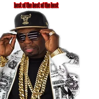 😎 best of the best of the best 50 Cent, Rapper, Gouden kettingen, Zonnebril, Bekende telegram sticker