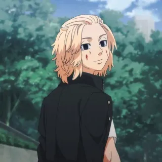 🙂 Mikey Tokyo Revengers anime, biondo, uomo, personaggio, Mikey, Tokyo Revengers telegram sticker