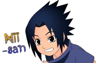 😁 Sasuke Naruto Aiii-san Anime, Naruto, Sasuke, Kreskówka, Postać telegram sticker