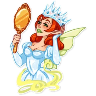 👸 fata, principessa, specchio, corona, magia whatsapp sticker