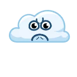 😡 nuvola, meteo, triste, emoji, cartone animato telegram sticker