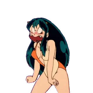 😠 Lum Urusei Yatsura anime, lum, urusei yatsura, angry, character telegram sticker