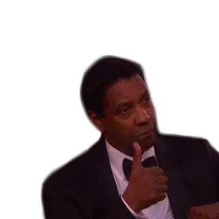 🙃 Denzel Washington Denzel Washington, joinha, aprovação, ator telegram sticker