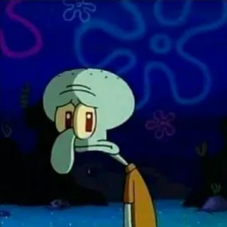⚓️ Squidward Spongebob Squarepants carlo, bob l'éponge, dessin animé, triste, mème telegram sticker
