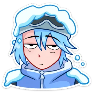 😶 Anime, Cartoon, Figur, Schnee, Winter telegram sticker