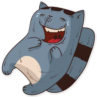 😂 แมว, สติกเกอร์, การ์ตูน, หัวเราะ, น่ารัก, สัตว์ telegram sticker