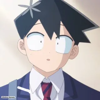😐 Tadano Komi Can't Communicate Anime, Schooluniform, Student, Expressie, Kawaii, Japans telegram sticker