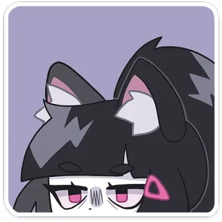 👁 Anime, Gato, Sticker, Dibujo animado, Divertido, Kawaii, Lindo telegram sticker