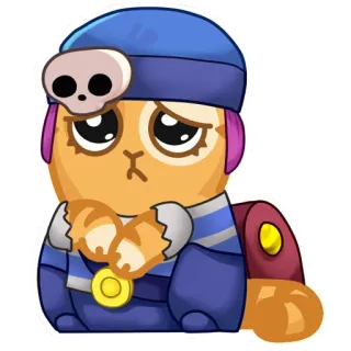 🥺 cartoon, sticker, sad, cute, animal, skull telegram sticker