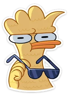 😎 Desenho animado, Pato, Óculos de sol, Legal, Personagem telegram sticker