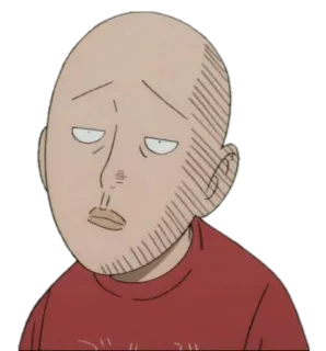 😞 Saitama One-Punch Man Аниме, Мультфильм, Ванпанчмен, Сайтама, Лысый, Герой whatsapp sticker