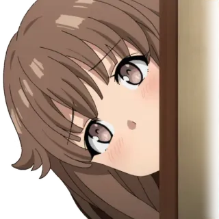 👋 Anime, Ragazza, Sbirciare, Timida, Carina telegram sticker