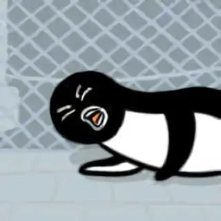 😫 pingouin, dessin animé, animal, triste, pleurs telegram sticker
