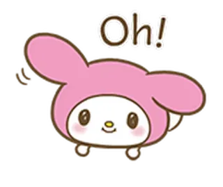 😮 My Melody Oh! Desenho animado, Fofo, Sanrio, Animal, Rosa telegram sticker