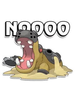 😰 NOOO Nilpferd, Sand, Cartoon, Used-Look, Tier, Sticker whatsapp sticker