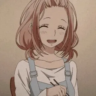 🖤 Anime, Dziewczyna, Uśmiechnięta, Jeść, Kreskówka telegram sticker