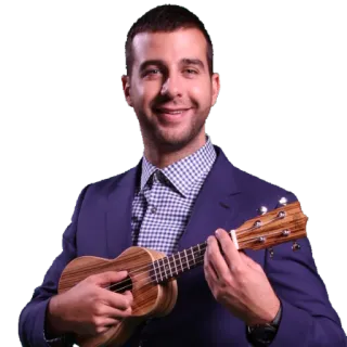 🎸 мужчина, укулеле, музыка, инструмент, улыбающийся telegram sticker