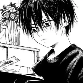 ➖ manga, anime, boy, piano, drawing, portrait telegram sticker