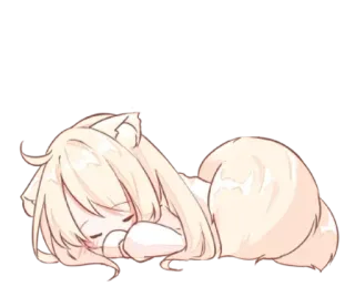 🌟 Anime, Lindo, Adormilado, Gato, Gatito, Kawaii telegram sticker