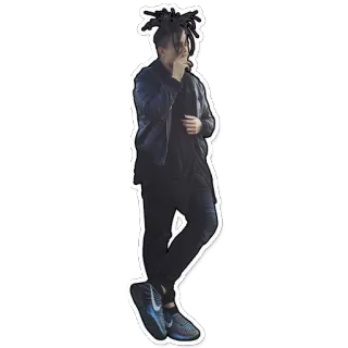 🚬 mężczyzna, dredy, dym, papieros, osoba, stojący telegram sticker