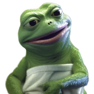 🚿 frog, towel, green, animal, amphibian telegram sticker