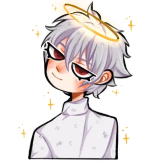 😇 Anime, Mangá, Anjo, Halo, Desenho animado, Personagem whatsapp sticker